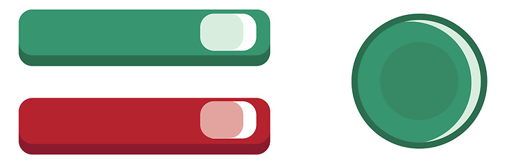 Image showing Three colorful manual buttons vector or color illustration