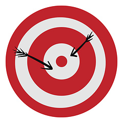 Image showing Clipart of a red-colored bullseye vector or color illustration