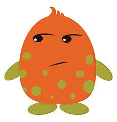 Image showing Angry orange monster, vector color illustration.