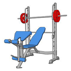 Image showing 3D vector illustration of a gym device for lifting weights on wh