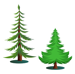 Image showing Couple of green trees vector illustration on white background