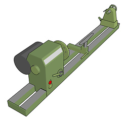 Image showing Industrial green and grey lathe vector illustration on white bac