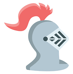 Image showing The pink feathered warrior helmet vector or color illustration