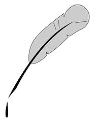 Image showing Cartoon quill pen/Cartoon feather pin  vector or color illustrat