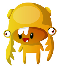 Image showing Orange mutant monster illustration vector on white background