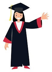 Image showing Female student character vector illustration on a white backgrou