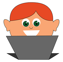 Image showing A young programmer vector or color illustration
