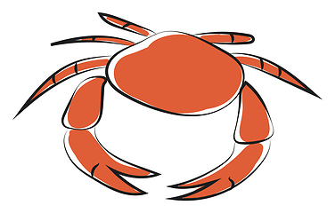 Image showing Clipart of a round orange-colored crab vector or color illustrat