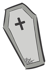 Image showing A grey coffin for Halloween vector or color illustration