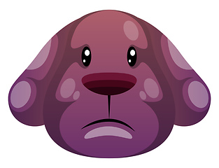 Image showing Sad purple cartoon dog vector illustartion on white background