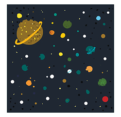 Image showing Vector illustration of the galaxy white background 