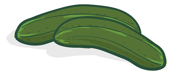 Image showing Two green cucumbers 