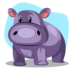 Image showing Blue Pig, vector color illustration.