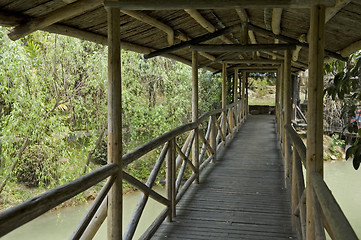 Image showing Corridor of wooden bridge