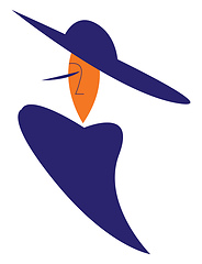 Image showing Woman in summer hat vector or color illustration