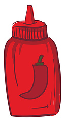 Image showing Cartoon tomato sauce ketchup vector or color illustration