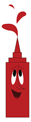 Image showing Tomato ketchup bottle emoji vector or color illustration