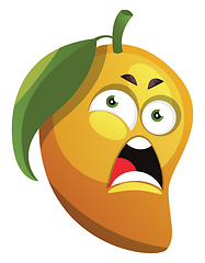 Image showing Mango cartoon angry face illustration vector on white background