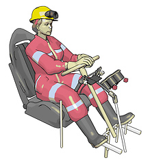 Image showing Car test dummy in pink jump suit vector illustration on white ba