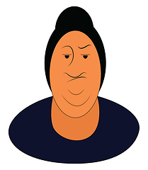 Image showing A fat angry Asian woman vector or color illustration