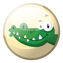 Image showing Cartoon character of a green crocodile smiling vector illustrati