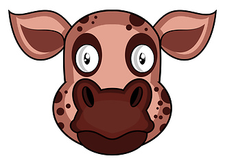 Image showing Brown cartoon pig vector illustration on white background