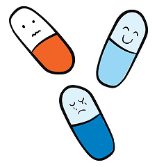 Image showing Simple illustration of medecine tablets vector illustration on w