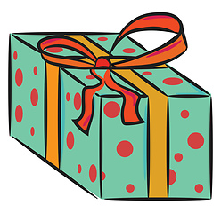 Image showing Wrapped gift or present box vector or color illustration