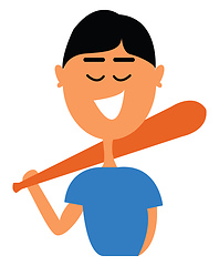 Image showing Clipart of a baseball player vector or color illustration