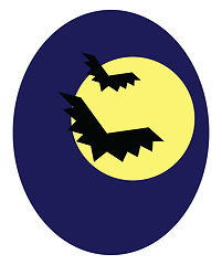 Image showing A spooky moonlight vector or color illustration