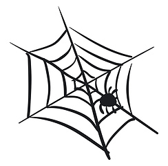 Image showing A black and white cobweb vector or color illustration
