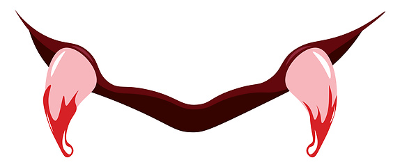 Image showing Clipart of a vampire smiling red lip with two crooked blood-stai