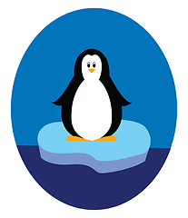 Image showing Penguin standing on iceberg illustration vector on white backgro