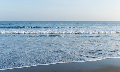 Image showing Wave of sea with sand beach