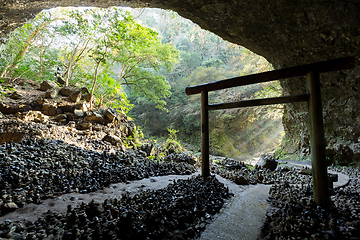 Image showing Torii inside cave