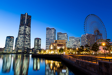 Image showing Yokohama city at night