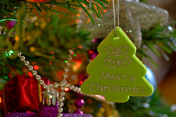 Image showing Green christmas ornament