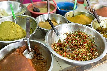 Image showing Herbs and condiment in wet market