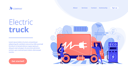 Image showing Electric trucks concept landing page.