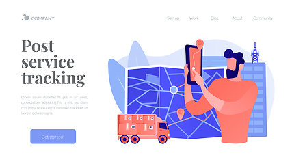 Image showing Post service tracking concept landing page