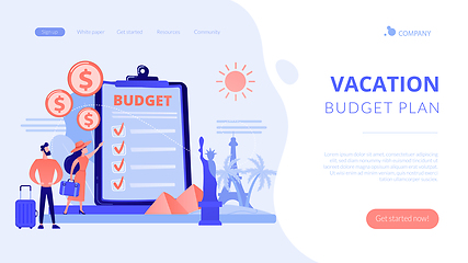 Image showing Vacation fund concept landing page.