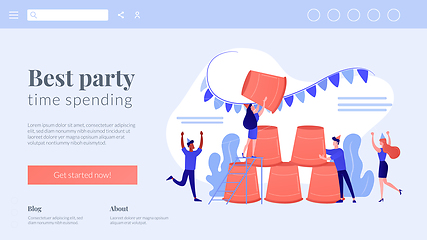 Image showing Party game concept landing page.