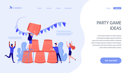 Image showing Party game concept landing page.