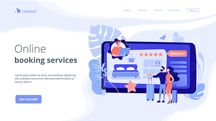 Image showing Hotel booking call center concept landing page