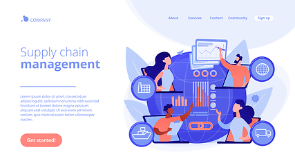Image showing Supply chain management concept landing page