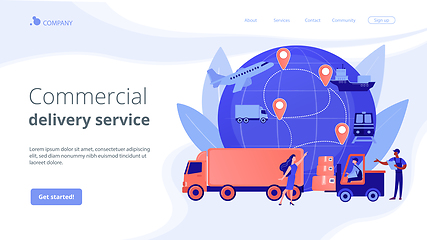 Image showing Business logistics concept landing page.