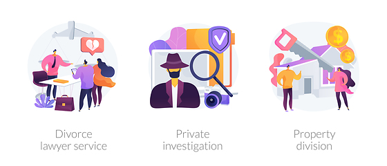 Image showing Legal service and investigation abstract concept vector illustrations.