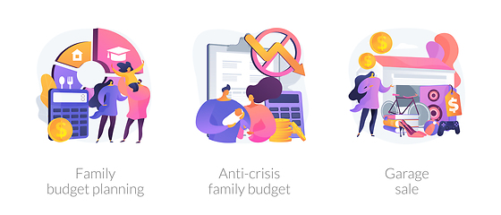 Image showing Family budget planning abstract concept vector illustrations.