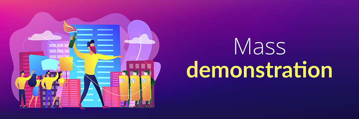 Image showing Mass demonstration concept banner header.