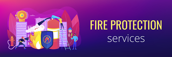 Image showing Fire protection concept banner header.